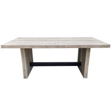 Table rectangulaire en chêne naturel fumé 8 personnes - Ressources