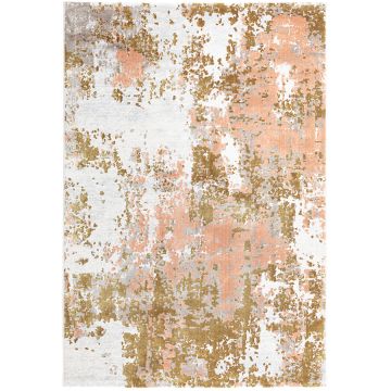 Grand tapis abstrait rose/doré 200x290 - Stratus