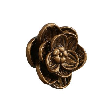 Bouton de meuble floral doré (petit modèle)