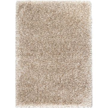 Tapis à poils longs beige foncé 160x230cm - Céleste