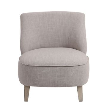 Fauteuil crapaud en frêne et tissu beige - Victor