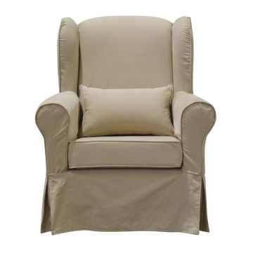 Fauteuil en tissu camel - Claridge