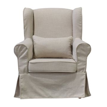 Fauteuil en tissu écru - Claridge