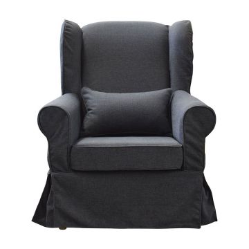 Fauteuil en tissu Gris Anthracite - Claridge