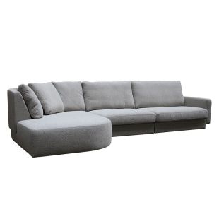 Canapé d'angle en tissu gris clair - Syracuse
