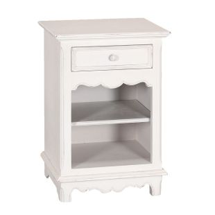 Table de chevet blanche ouverte - Harmonie