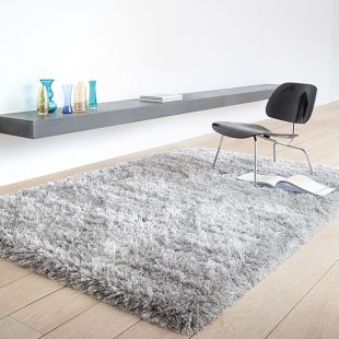 Tapis à poils longs gris clair 160x230cm - Céleste