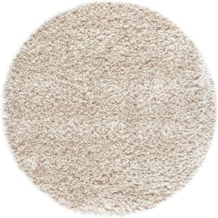 Tapis rond à poils longs beige clair D200cm - Céleste