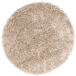 Tapis rond à poils longs beige foncé D200cm - Céleste