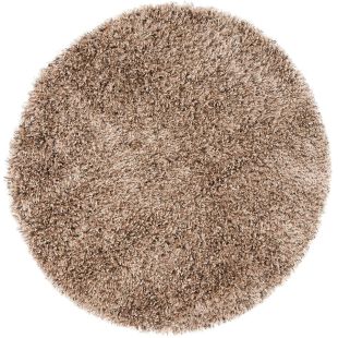 Tapis rond à poils longs marron D200cm - Céleste