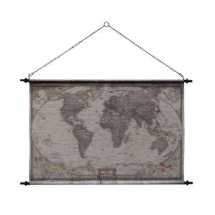 Toile décorative en coton mappemonde