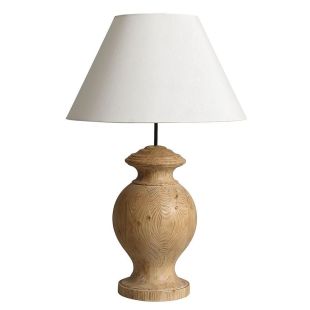 Lampe sur pied en bois naturel et toile de jute