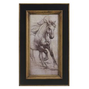 Tableau en bois dessin cheval