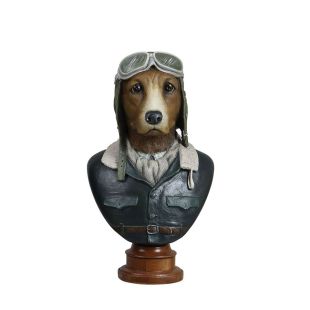 Statue chien aviateur