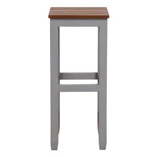 Tabouret haut en pin massif gris - Brocante