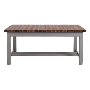 Table extensible grise en pin 8 à 10 personnes - Brocante