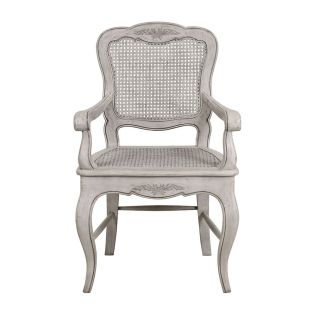 Fauteuil Louis XV en pin massif gris argenté - Château