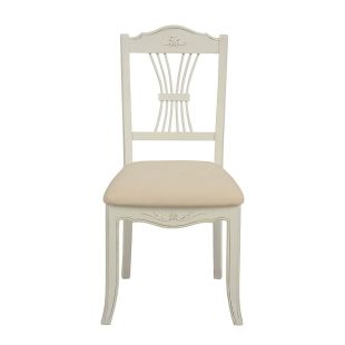 Chaise en bois blanc et tissu - Lubéron