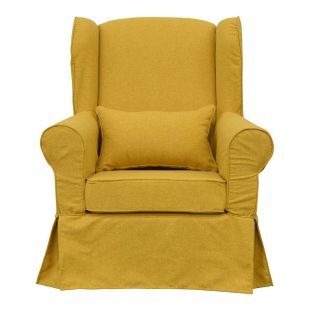 Fauteuil en tissu Jaune Moutarde - Claridge