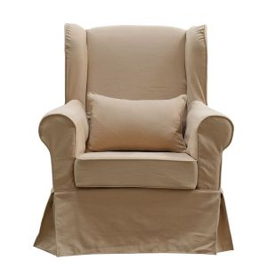 Fauteuil en tissu beige - Claridge