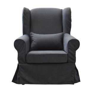 Housse pour fauteuil en tissu Gris Anthracite - Claridge