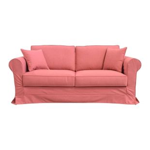 Housse pour canapé convertible 3 places en tissu rose - Crowson