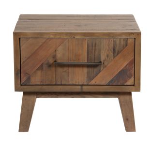 Table de chevet en bois recyclé naturel grisé - Empreintes