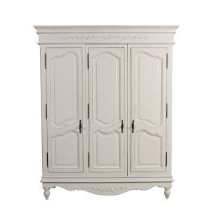 Armoire penderie blanche 3 portes en bois - Romance