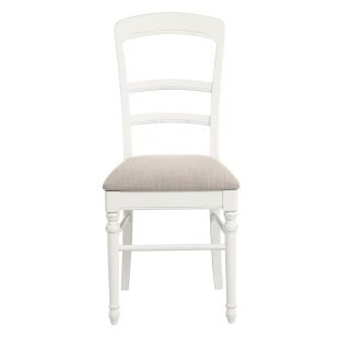 Chaise en bois blanc et tissu - Harmonie