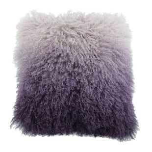 Housse de coussin en laine d'agneau tie and dye violet